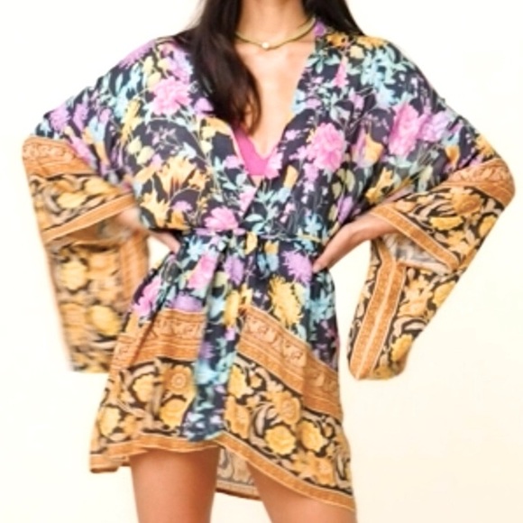 SPELL Butterfly ShortKimono in Firefly